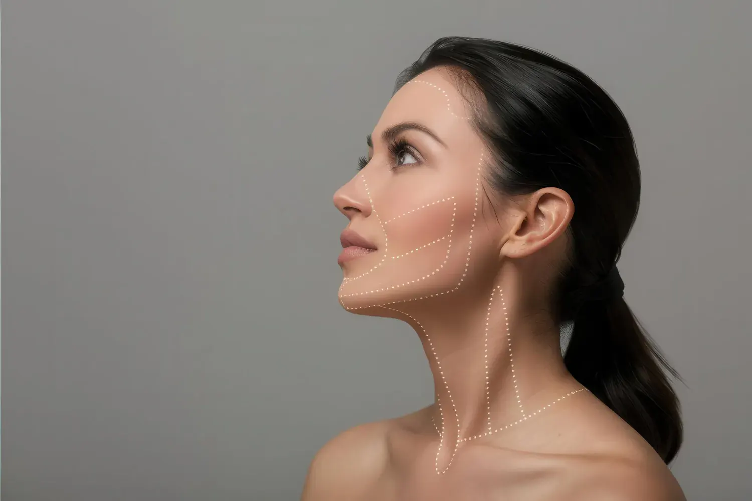 Patient discussing neck and jawline concerns with Dr. Hans in London